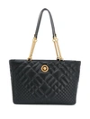 Versace Medusa Quilted Tote Bag In K41ot Nero  Oro