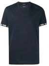 Balmain Logo Trim T-shirt In Blue