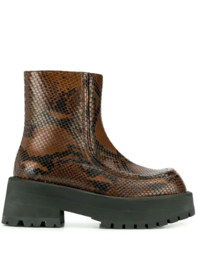 Marni Chunky Python Print Boots In 00m54