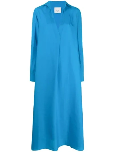 Alysi Tunic Shirt Dress In Blue