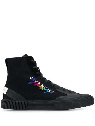 Givenchy Branded Detail Hi-top Sneakers In Black