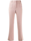 L'autre Chose Creased Flared Trousers In Pink
