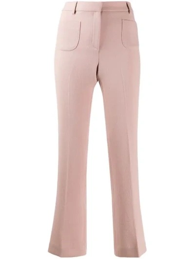 L'autre Chose Creased Flared Trousers In Pink