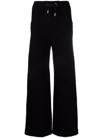 Balmain Straight-leg Velour Track Pants In Nero