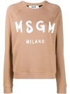 Msgm Long Sleeved Sweater In Neutrals