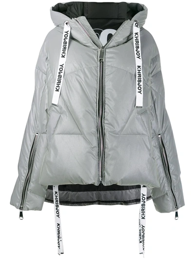 Khrisjoy Oversized Hooded Puffer Jacket In White