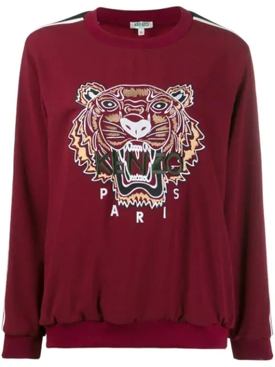 Kenzo Embroidered Logo Sweatshirt In Red