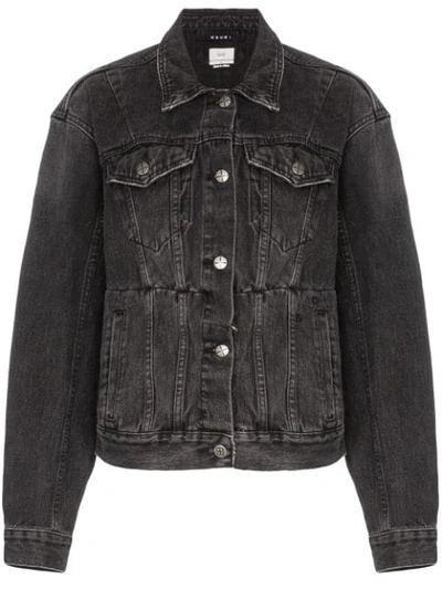 Ksubi + Kendall Jenner Sideline Oversized Denim Jacket In Black Wash Denim