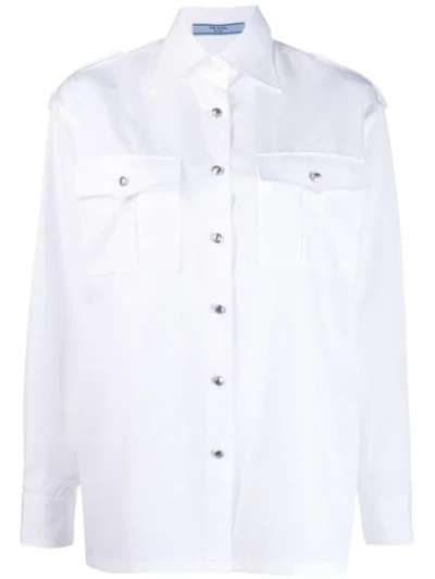 Prada Military Inspired Shirt In White