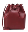 Mansur Gavriel Vegetable-tanned Leather Mini Bucket Bag In Bordo