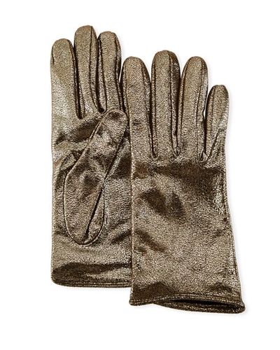 Brunello Cucinelli Cracked Ice Gloves In Silver