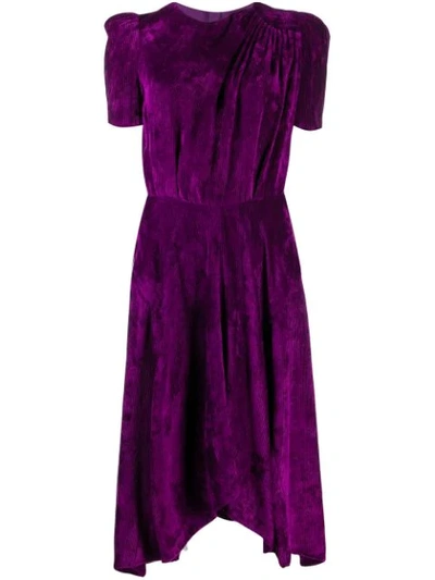 Isabel Marant Ulia Corduroy Twisted-shoulder Dress In Purple