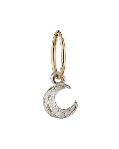 Lee Brevard Tiny Lotus Crescent Earring, Single In Silver