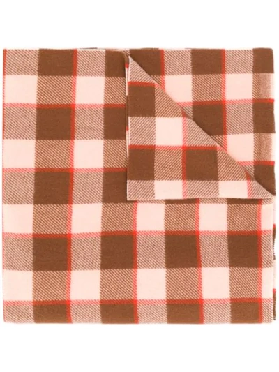 Acne Studios Cassiar Care Label-print Wool Scarf In Pink