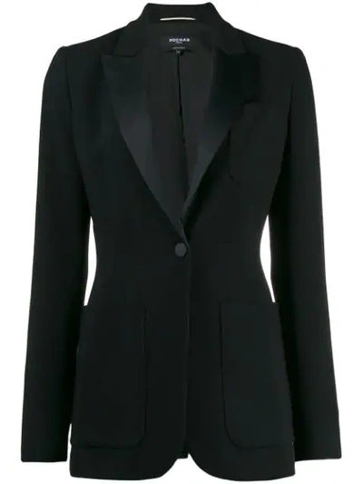 Rochas Satin-lapel Single-breasted Blazer In Black