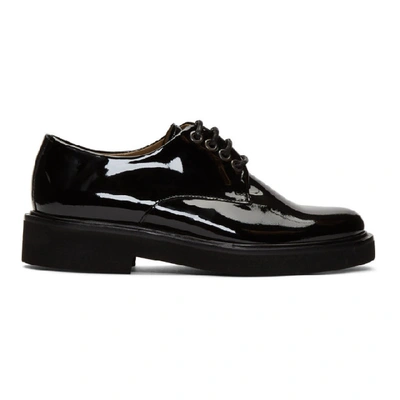 Apc Lace-up Patent-leather Derby Shoes In Black