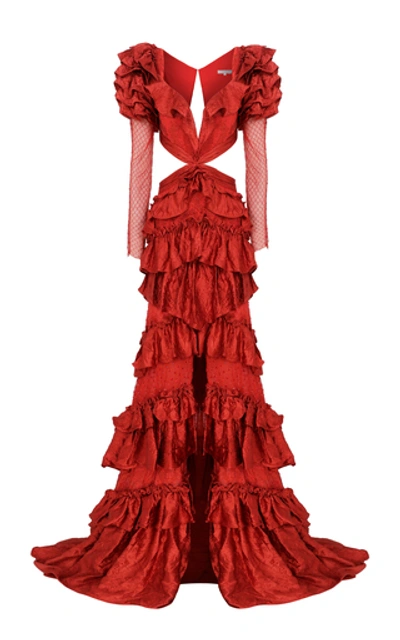 raisa vanessa red dress Knitted Red Mini Dress with High Neck And Gold Belt Detail  RAISA VANESSA  INT