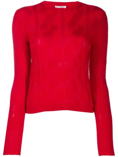 Chloé Chloe Cable Knit Sweater In Red