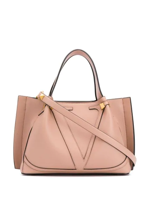 Valentino Garavani Garavani V Logo Tote Bag In Pink | ModeSens