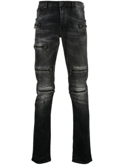 Ben Taverniti Unravel Project Multi Zip Slim Jeans In Black
