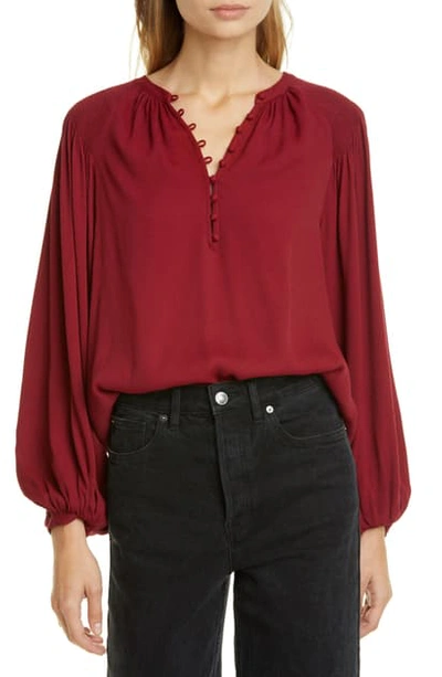 Joie Addalla Smocked-shoulder Top In Topanga