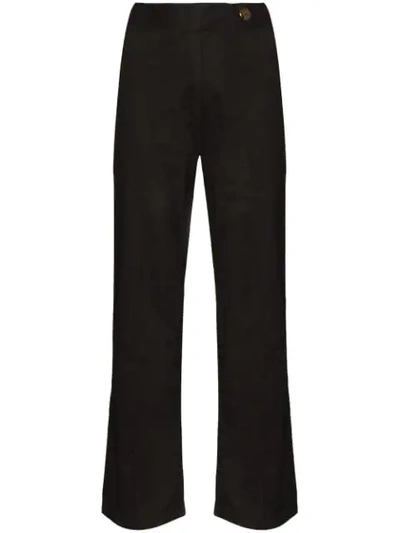 Usisi Stella Wide-leg Cropped Trousers In Black