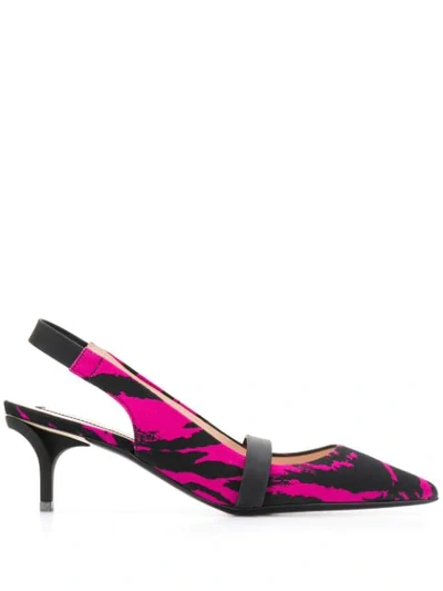 N°21 Zebra Print Slingback Pumps In Black