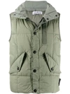 Stone Island Padded Gilet Jacket In Green