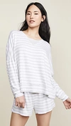 Honeydew Intimates French Terry Sweatshirt In Heather Grey Stripe