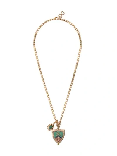 Dolce & Gabbana Crest Pendant Necklace In Gold
