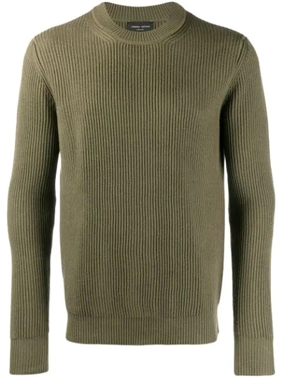 Roberto Collina Slim-fit Ribbed Jumper In Green