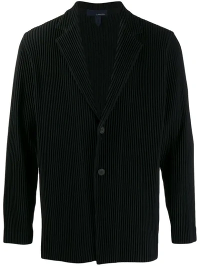 Lardini Ribbed Single-breasted Blazer In Black