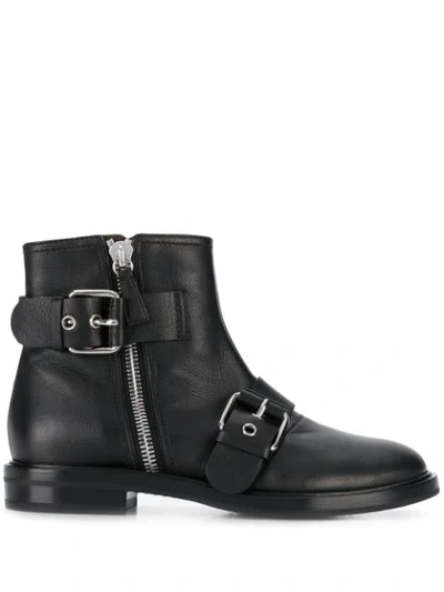 Casadei Zipped Ankle Boots In Black