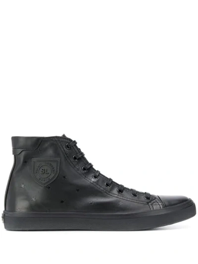 Saint Laurent Bedford Star Fun Embossed Sneakers In Black