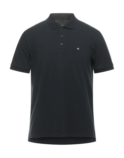 Rag & Bone Men's Interlock Knit Polo Shirt In Black