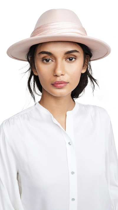 Eugenia Kim Georgina Fedora Hat In Pale Pink