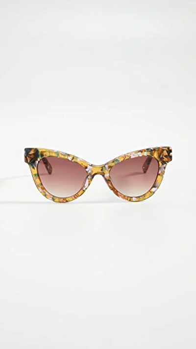 Lele Sadoughi Uptown Cateye Sunglasses In Amber Confetti