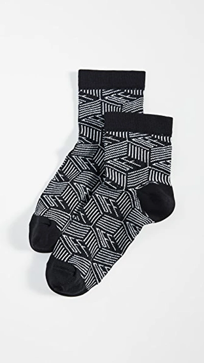 Off-white Medium Monogram Socks In Black White
