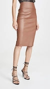 Sprwmn Leather Pencil Skirt In Hazelnut
