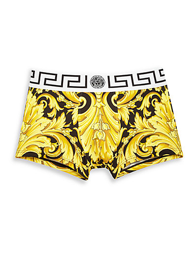 Versace Low-rise Printed Boxer Briefs In Black-gold | ModeSens