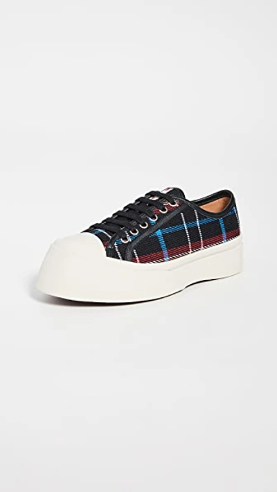 Marni Lace Up Sneakers In Black
