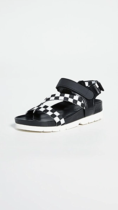 Villa Rouge Elena Sporty Sandals In Black/white/black