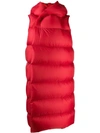 Rick Owens Quilted Gilet Coat In Red