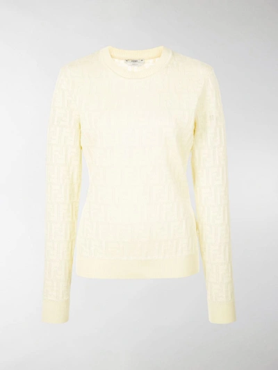 Fendi Ff Motif Jumper In Yellow