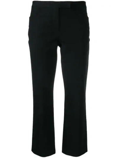 Theory Double-stretch Cropped Trousers In Black