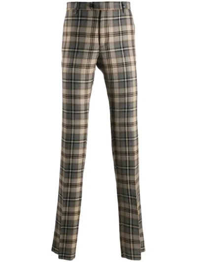 Etro Check Trousers In Neutrals