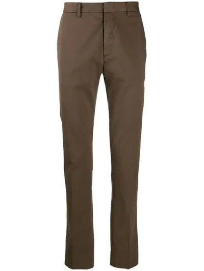 Z Zegna Straight Fit Chinos In Brown