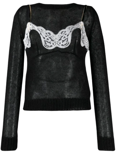 N°21 Lingerie Top Jumper In Black