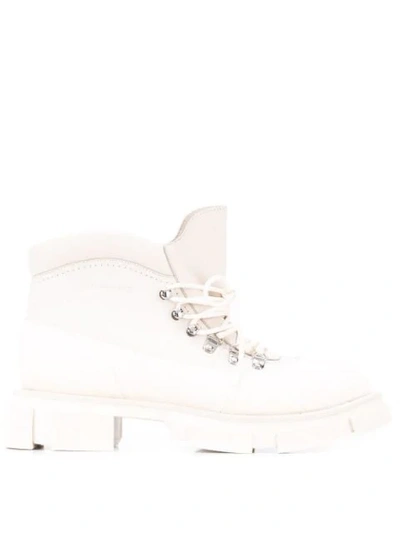 Clergerie Ridged Sole Boots In White