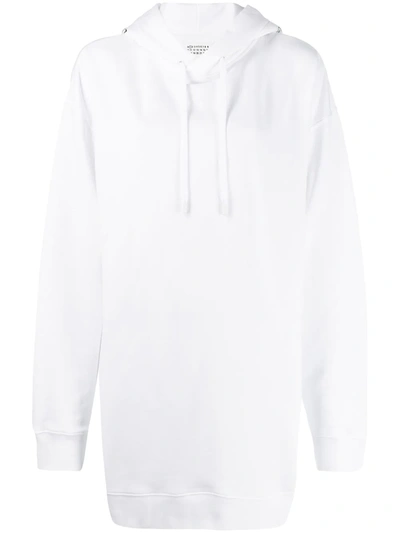 Maison Margiela Logo Print Hoodie Dress In White